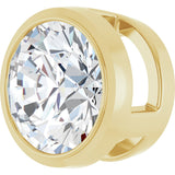 14K Gold Lab-Grown Diamond Round Bezel-Set Slide Pendant - Yellow Gold - view 2