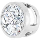 Platinum Natural Diamond Round Bezel-Set Slide Pendant - view 2