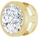 14K Gold Natural Diamond Round Bezel-Set Slide Pendant - Yellow Gold - view 2