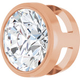 14K Gold Lab-Grown Diamond Round Bezel-Set Slide Pendant - Rose Gold - view 2
