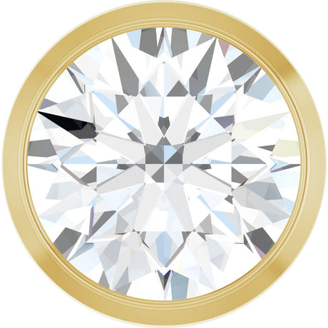 14K Gold Lab-Grown Diamond Round Bezel-Set Slide Pendant - Yellow Gold