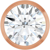 14K Gold Natural Diamond Round Bezel-Set Slide Pendant - Rose Gold