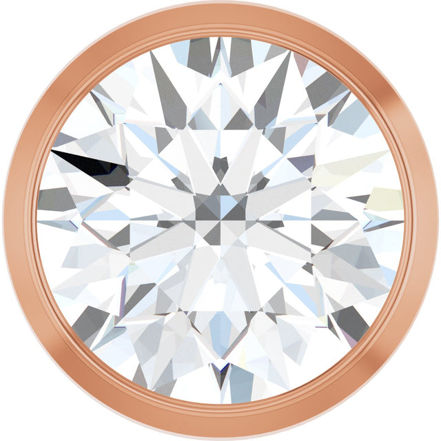14K Gold Natural Diamond Round Bezel-Set Slide Pendant - Rose Gold