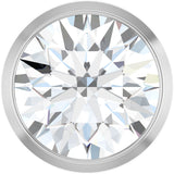 14K Gold Natural Diamond Round Bezel-Set Slide Pendant - White Gold
