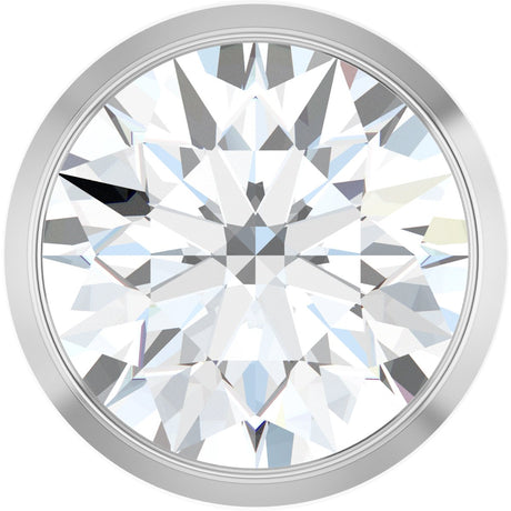 Platinum Natural Diamond Round Bezel-Set Slide Pendant