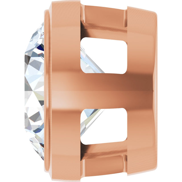 14K Gold Lab-Grown Diamond Round Bezel-Set Slide Pendant - Rose Gold - view 3