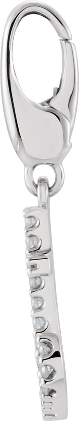 14K Gold Round Natural Diamond Accented Anchor Pendant - view 2