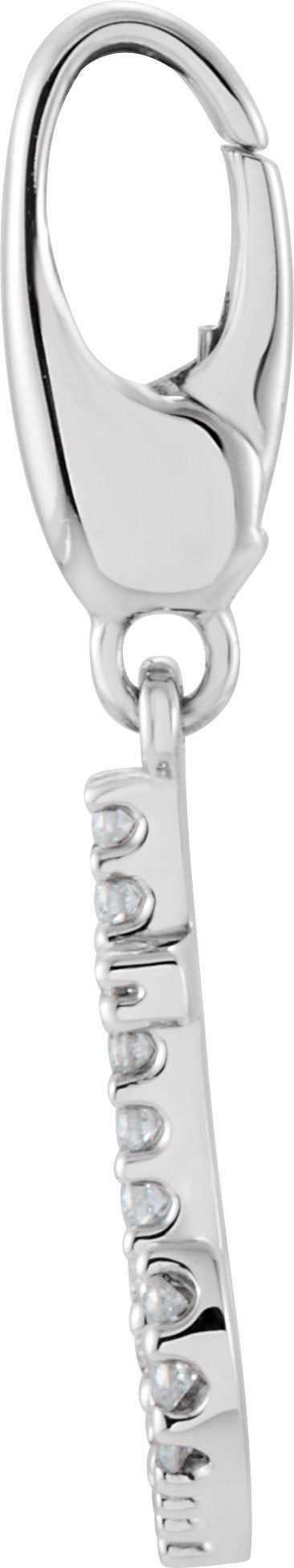 14K Gold Round Natural Diamond Accented Anchor Pendant - view 2