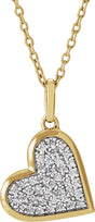 14K Gold Round Natural Diamond Pavé-Style Heart Necklace or Pendant - Yellow Gold