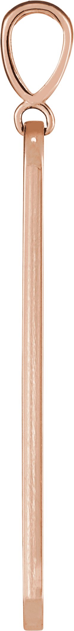 14K Gold Round Natural Diamond Engravable Accented Bar Necklace or Pendant - Rose Gold - view 2
