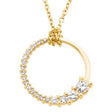 14K Gold Round Natural Diamond Journey Necklace