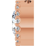 14K Gold Round Natural White Sapphire Halo-Style Pendant - Rose Gold - view 3