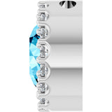 Platinum Round Natural Aquamarine Halo-Style Pendant - view 3