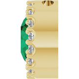 14K Gold Round Lab-Grown Emerald Halo-Style Pendant – up to 1/10 CTW - Yellow Gold - view 3