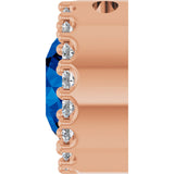 14K Gold Round Lab-Grown Blue Sapphire Halo-Style Pendant – up to 1/10 CTW - Rose Gold - view 3