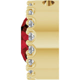 14K Gold Round Natural Mozambique Garnet Halo-Style Pendant - Yellow Gold - view 3
