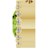14K Gold Round Natural Peridot Halo-Style Pendant - Yellow Gold - view 3
