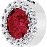 Platinum Round Lab-Grown Ruby Halo-Style Pendant – up to 0.08 CTW - view 2