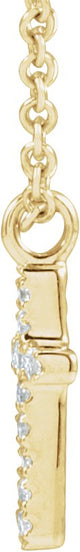 14K Gold Round Natural Diamond Accented Cross Necklace – up to 03 CTW - Yellow Gold - view 2