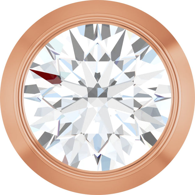 14K Gold Lab-Grown Diamond Round Bezel-Set Slide Pendant - Rose Gold