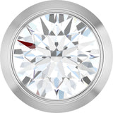 14K Gold Lab-Grown Diamond Round Bezel-Set Slide Pendant - White Gold