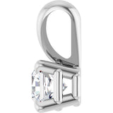 Platinum Asscher Natural Diamond Solitaire Pendant - view 3