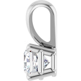 Platinum Asscher Natural Diamond Solitaire Pendant - view 3