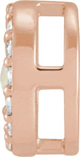 14K Gold Natural White Opal Oval Rose-Cut Halo-Style Pendant - Rose Gold - view 2