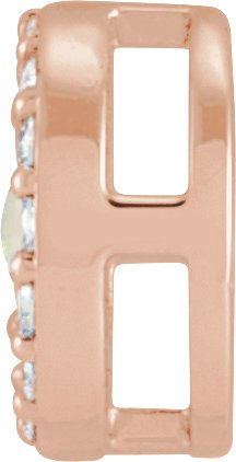 14K Gold Natural White Opal Oval Rose-Cut Halo-Style Pendant - Rose Gold - view 2