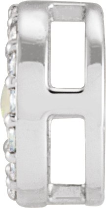 Platinum Natural White Opal Oval Rose-Cut Halo-Style Pendant - view 2