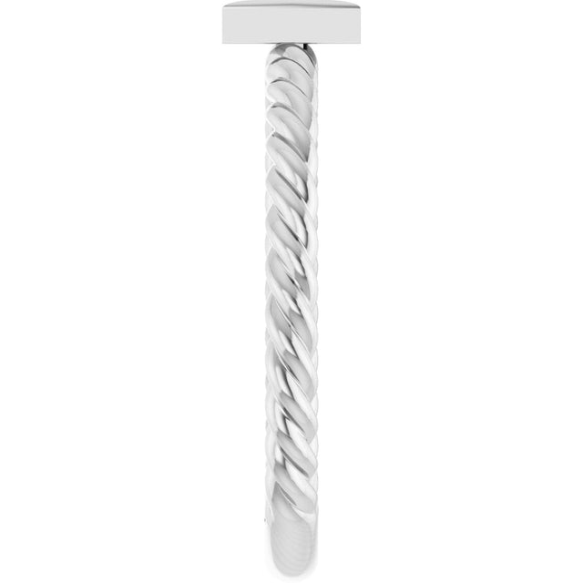 Platinum Round Natural Diamond Accented Rope Ring - view 4