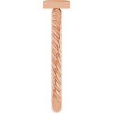 14K Gold Round Natural Diamond Accented Rope Ring - Rose Gold - view 4