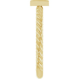 14K Gold Round Natural Diamond Accented Rope Ring - Yellow Gold - view 4