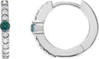 14K Gold Round Lab-Grown Alexandrite Accented Hoop Earrings – 2mm Stones - White Gold