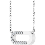 14K Gold Round Natural Diamond Accented Paperclip-Style Necklace - White Gold - view 2