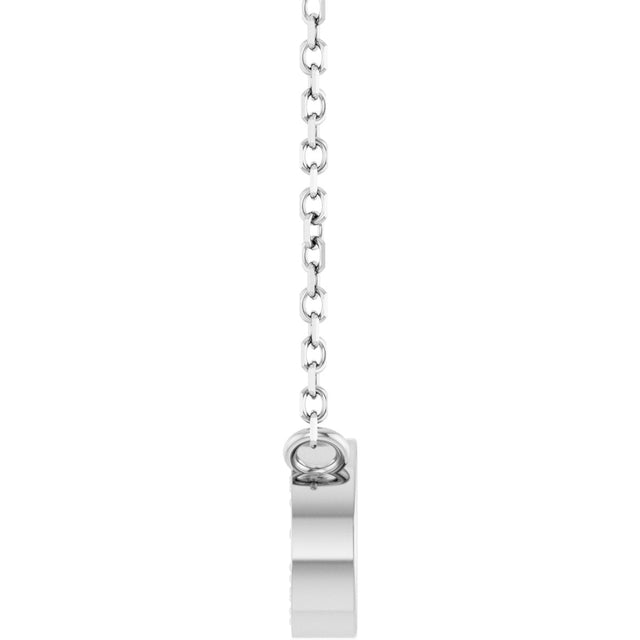 14K Gold Round Natural Diamond Accented Paperclip-Style Necklace - White Gold - view 3