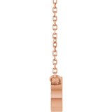 14K Gold Round Natural Diamond Accented Paperclip-Style Necklace - Rose Gold - view 3