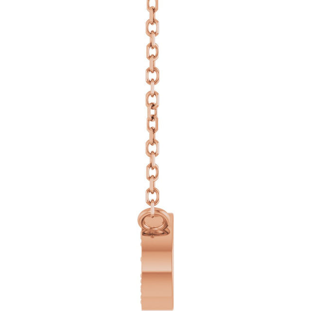 14K Gold Round Natural Diamond Accented Paperclip-Style Necklace - Rose Gold - view 3