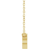 14K Gold Round Natural Diamond Accented Paperclip-Style Necklace - Yellow Gold - view 3