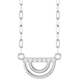14K Gold Round Natural Diamond Accented Arch Necklace - White Gold