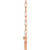 14K Gold Round Natural Diamond Accented Arch Necklace - Rose Gold - view 3