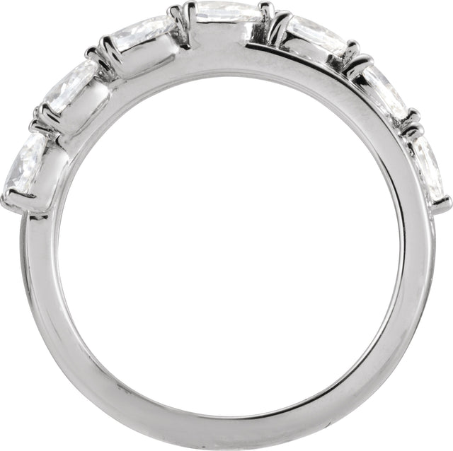 14K Gold Pear Lab-Grown Diamond Accented Ring - White Gold - view 2