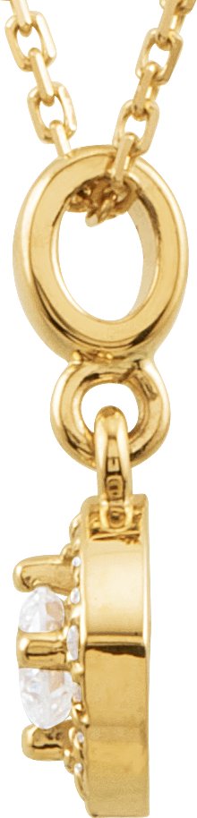 14K Gold Round Natural Diamond Halo-Style Necklace or Pendant – up to 1/3 CTW - Yellow Gold - view 2