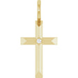 14K Gold Round Natural Diamond Accented Cross Necklace or Pendant – 0075 CTW - Yellow Gold