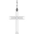 Platinum Round Natural Diamond Accented Cross Necklace or Pendant – 0075 CTW