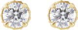 14K Gold Natural Diamond Round 4-Prong Hidden Halo-Style Stud Earrings - Rose Gold - view 3
