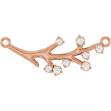 14K Gold Round Natural Diamond Accented Branch Necklace - Rose Gold