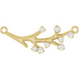 14K Gold Round Natural Diamond Accented Branch Necklace - Yellow Gold
