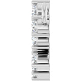 Platinum Round Lab-Grown Diamond Accented Branch Necklace - view 3