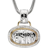 14K Gold Accented Zebra Skin Necklace